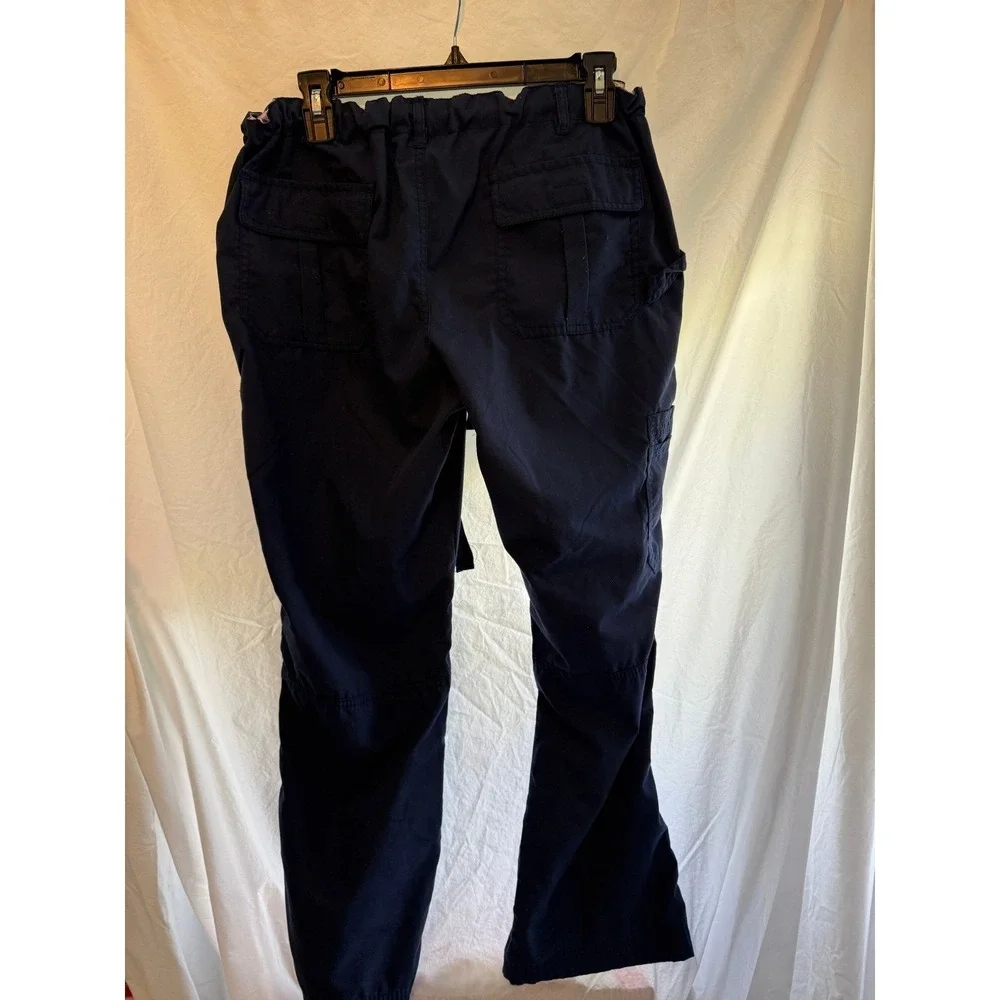 Bannock Court Navy Blue Cargo Scrub Pants Womens Large Elastic Waist Utility